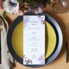 Svatební menu - Fialové kvítí