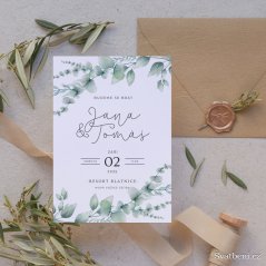 Svatební oznámení - Eukaliptus