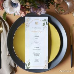 Svatební menu - Zlaté s listy
