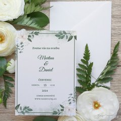 Svatební oznámení - Zelený rámeček