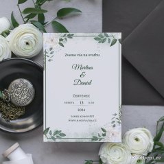 Svatební oznámení - Zelený rámeček