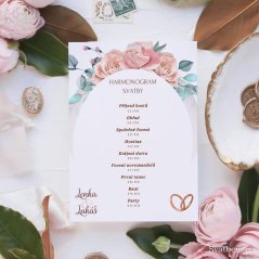 Harmonogram svatby - Ovál s růžemi