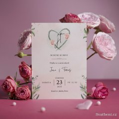 Svatební oznámení - Srdíčko
